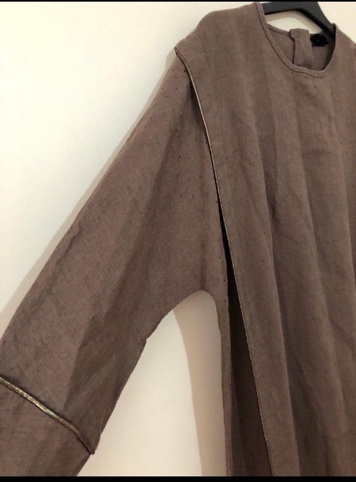 Genç spor tesettüre özel keten Elbise - Görsel 3