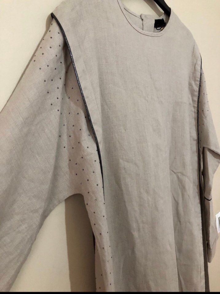 Salaş Tesettüre özel keten elbise - Görsel 3