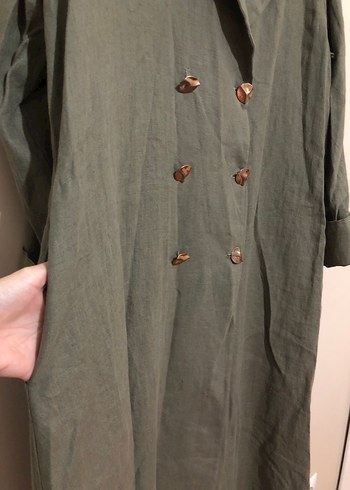 3 lü  Keten Takım Elbise Pantolon Pardesü - Görsel 5