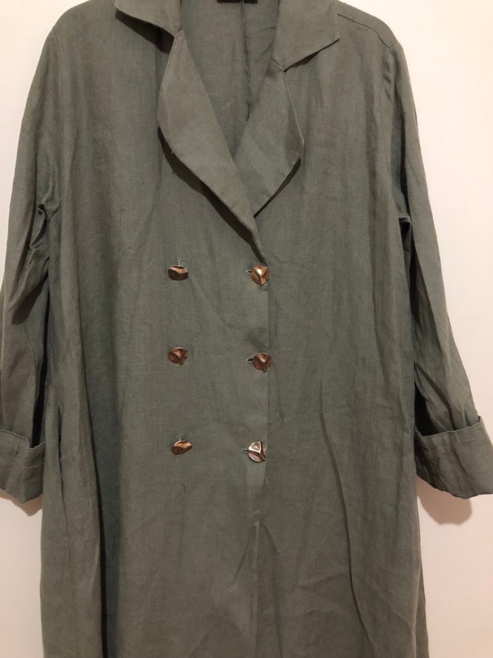 3 lü  Keten Takım Elbise Pantolon Pardesü - Görsel 3