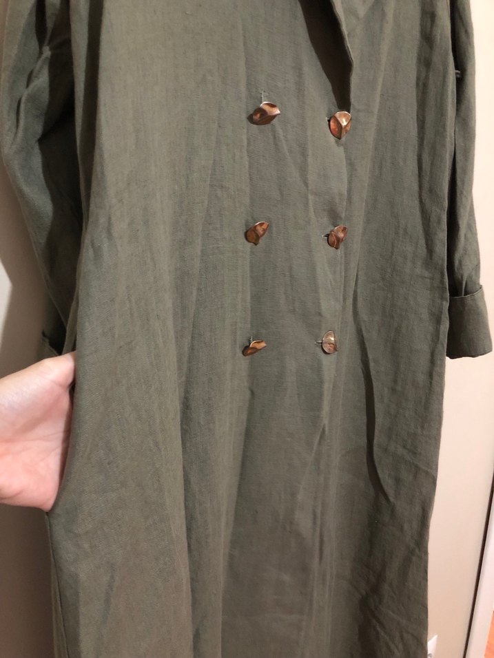 3 lü  Keten Takım Elbise Pantolon Pardesü - Görsel 5