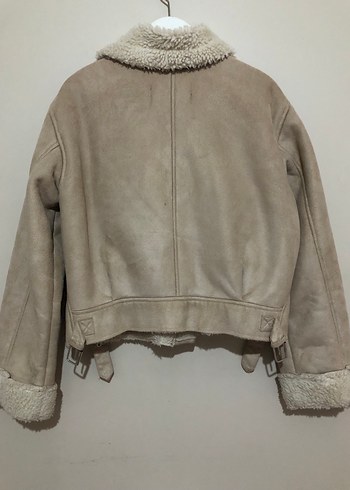 Bej Süet Kürklü Kadın Ceket - Görsel 2