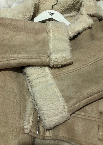 Bej Süet Kürklü Kadın Ceket - Görsel 7