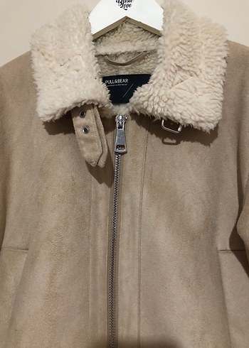 Bej Süet Kürklü Kadın Ceket - Görsel 3
