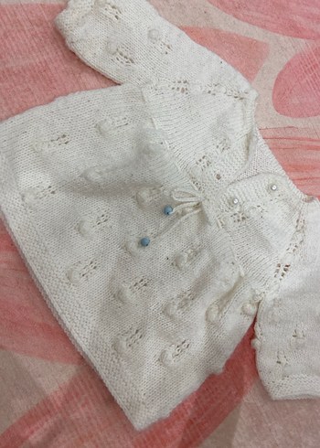 Beyaz Örgü Kız Çocuk kazak - Görsel 2