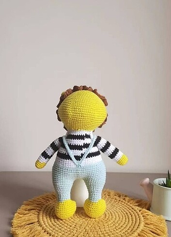 Beden Tulumlu Aslan Amigurumi El Yapımı Oyuncak