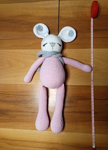 Beden Renk Uykucu Tavşan Amigurumi El Yapımı Oyuncak