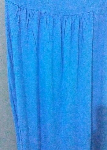 Mavi Kolsuz Hamile Midi Elbise - Görsel 3