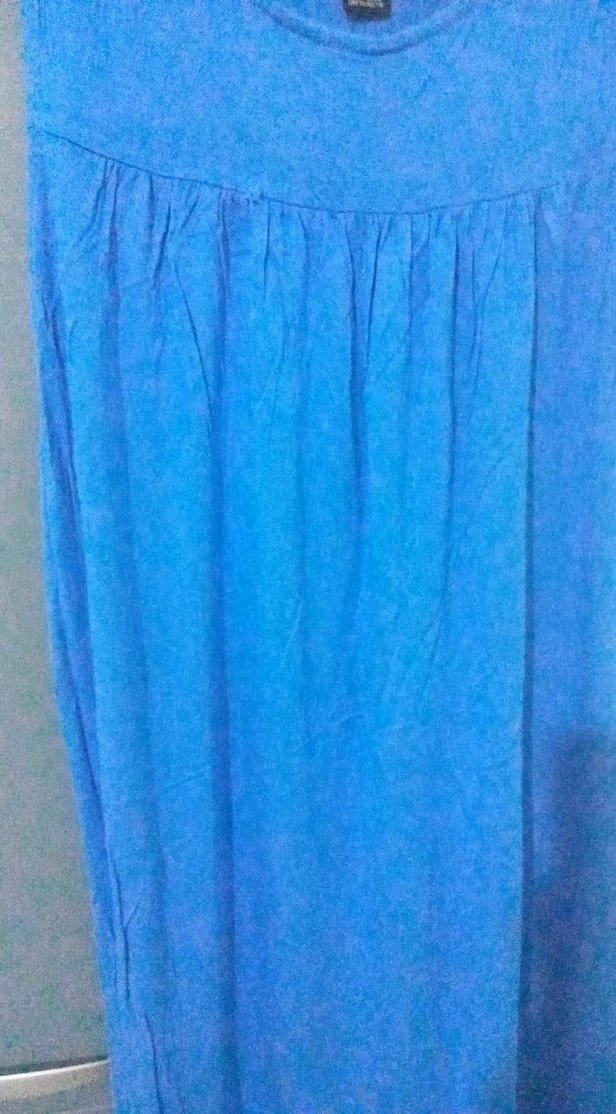 Mavi Kolsuz Hamile Midi Elbise - Görsel 3