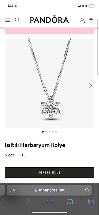 Beden beyaz Renk Pandora gümüş çiçek kolye