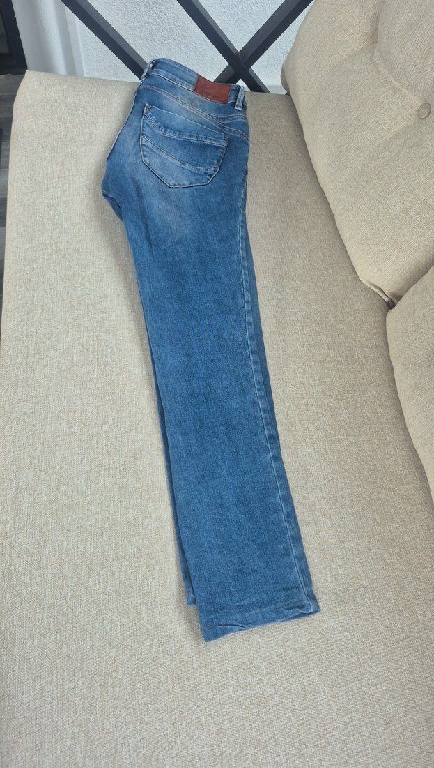 Kadın Gri Mavi Denim Midi Jean - Görsel 5