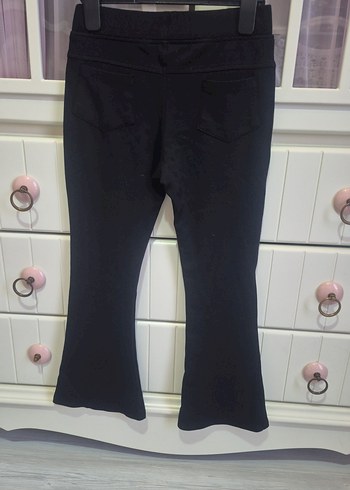 Siyah kız çocuk ispanyol paça pantolon - Görsel 2