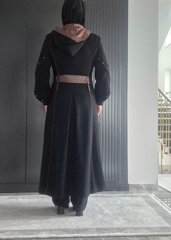 Siyah kışlık kap pardesü - Görsel 4