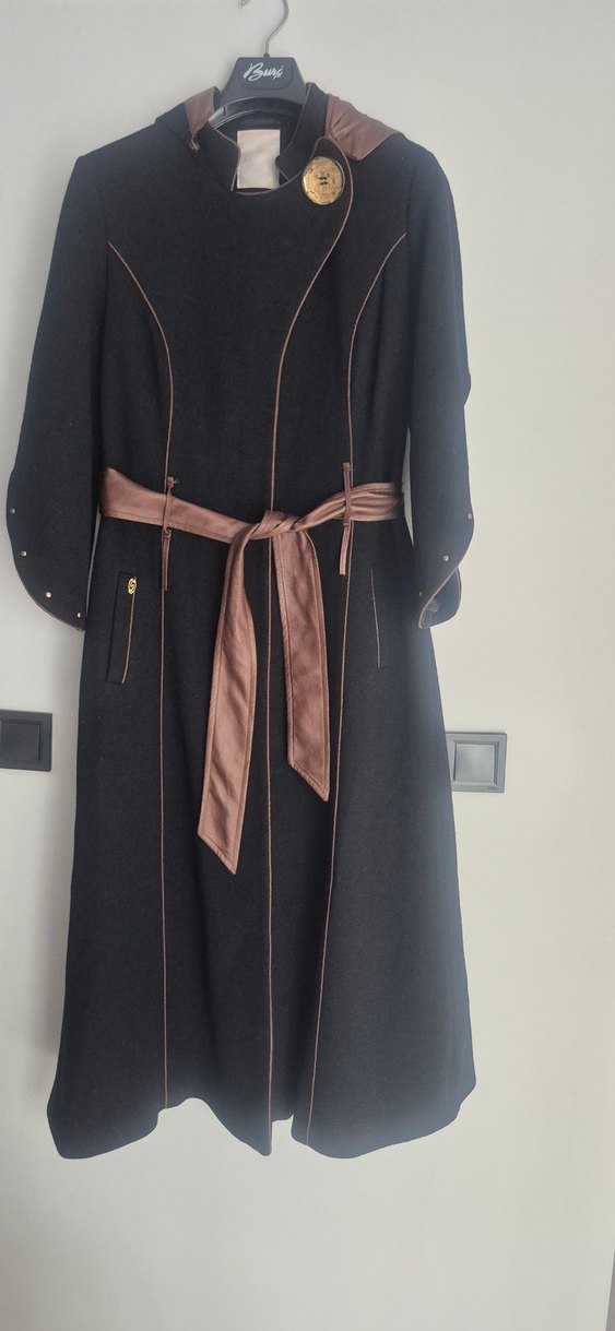 Siyah kışlık kap pardesü - Görsel 5