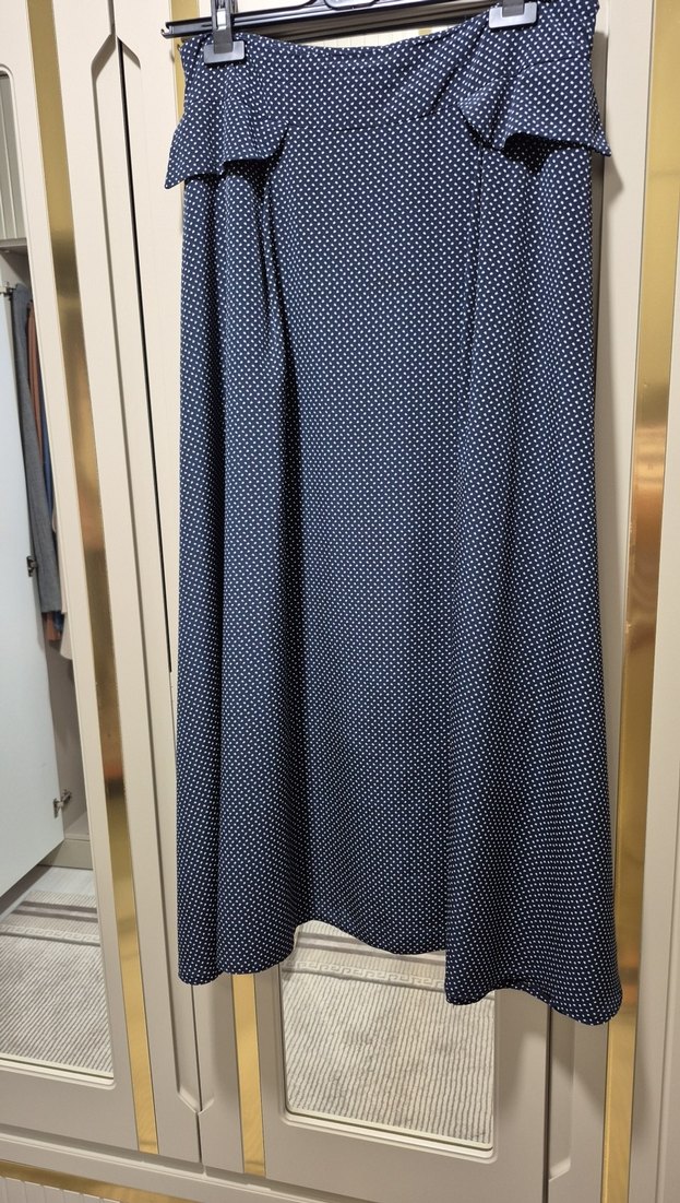 Gri Kadın Uzun Drapeli Etek - Görsel 2