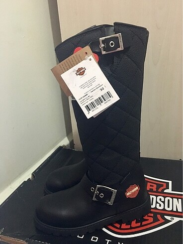 32 Beden siyah Renk Harley Davidson Waterproof Uzun Çizme