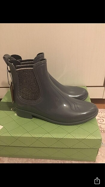 40 Beden gri Renk Gri Yağmur Çizmesi