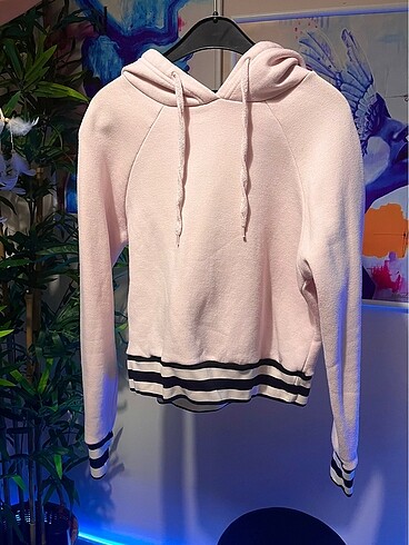 Toz pembe sweatshirt