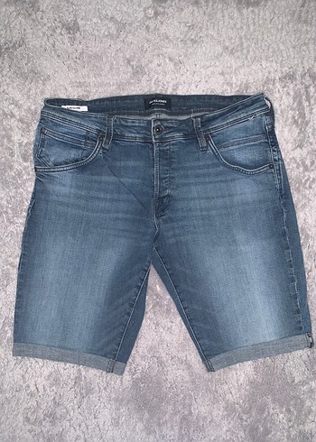 Diğer Mavi Yikamali Denim Bermuda Sort