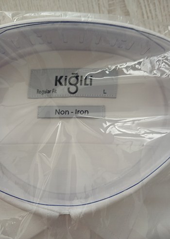 Kigili Beyaz Regular Fit Klasik Gömlek