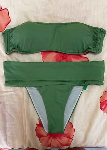 Yeşil Straplez Kadın Bikini Takımı