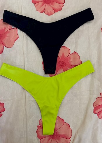 Renkli, Elastik, İnce Askılı Bikini Altları