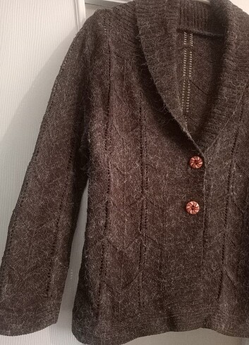 Kahverengi yün hırka  - Görsel 3