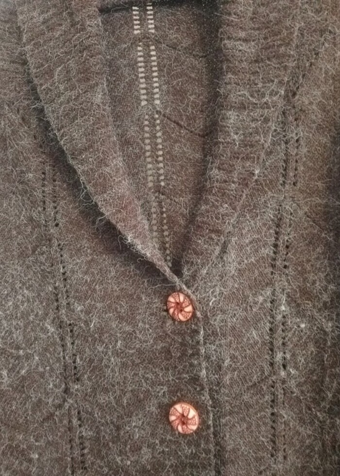 Kahverengi yün hırka  - Görsel 4