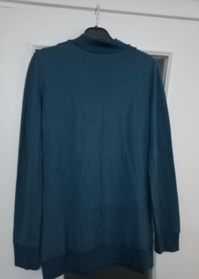 Petrol mavisi simli bayan bluzu - Görsel 3