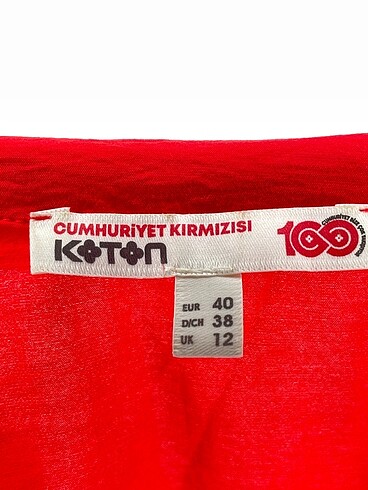 40 Beden kırmızı Renk Koton Günlük Elbise %70 İndirimli.
