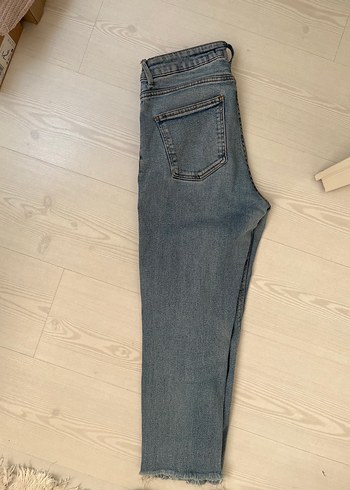 Kadın Gri Midi Boy Denim Jean