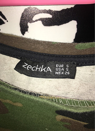 s Beden Zechka askeri desen yazılı tshirt