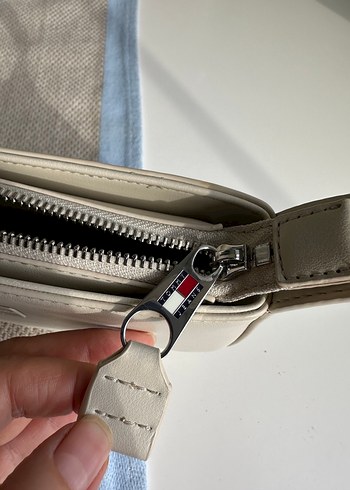 tommy Bej Deri Kadın Omuz Çantası - Görsel 5