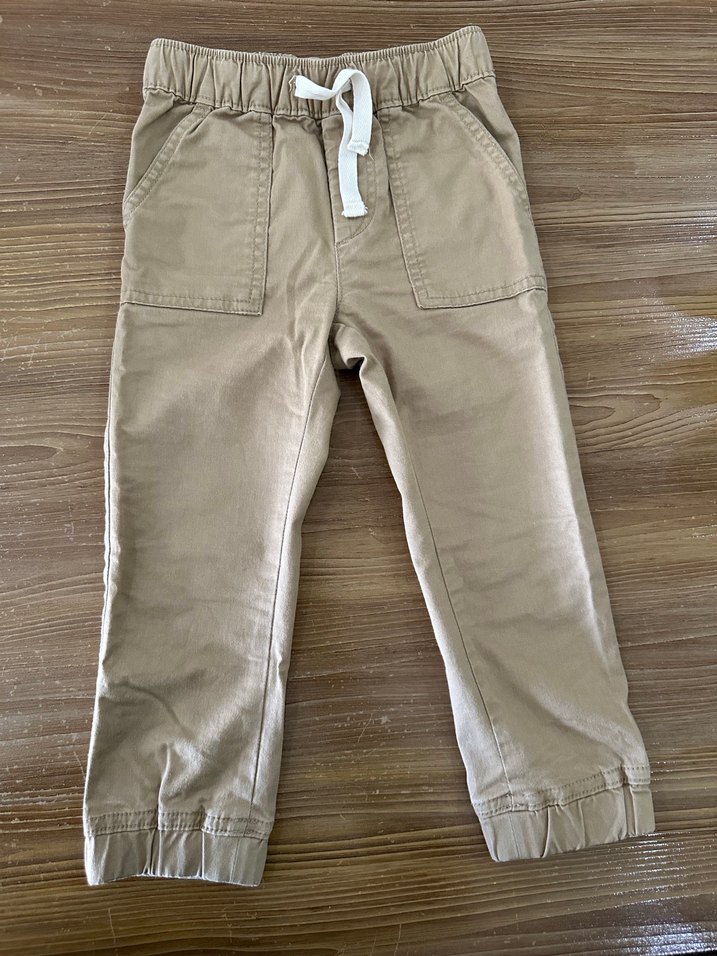 Erkek Çocuk Bej Kemerli Rahat Pantolon - Görsel 2