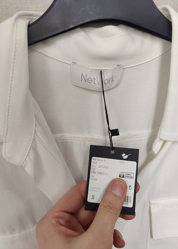 Network marka 38 beden Beyaz Kemerli Kısa Kollu Mini Tulum - Görsel 6