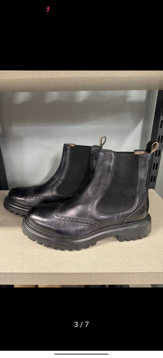 Network marka 41 numara Erkek Siyah Deri Tokalı Bot - Görsel 3