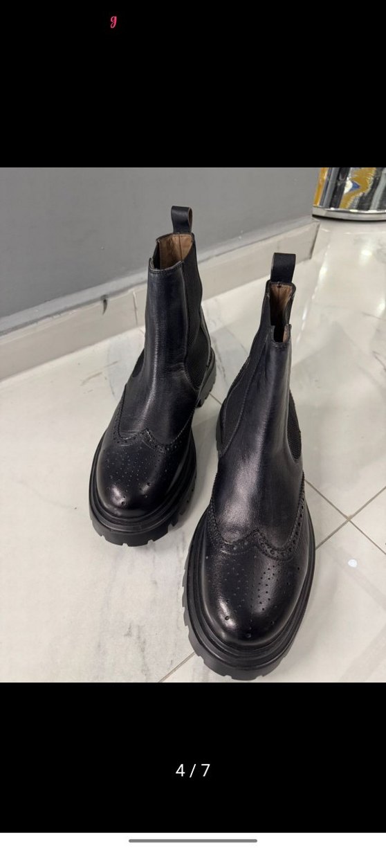 Network marka 41 numara Erkek Siyah Deri Tokalı Bot - Görsel 4