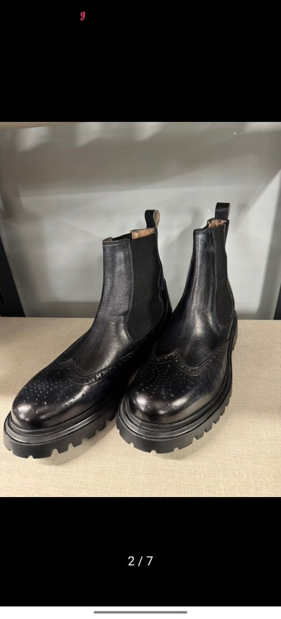 Network marka 41 numara Erkek Siyah Deri Tokalı Bot - Görsel 2