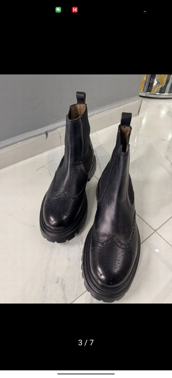 Network marka 40 numara Siyah Deri Bot - Görsel 3