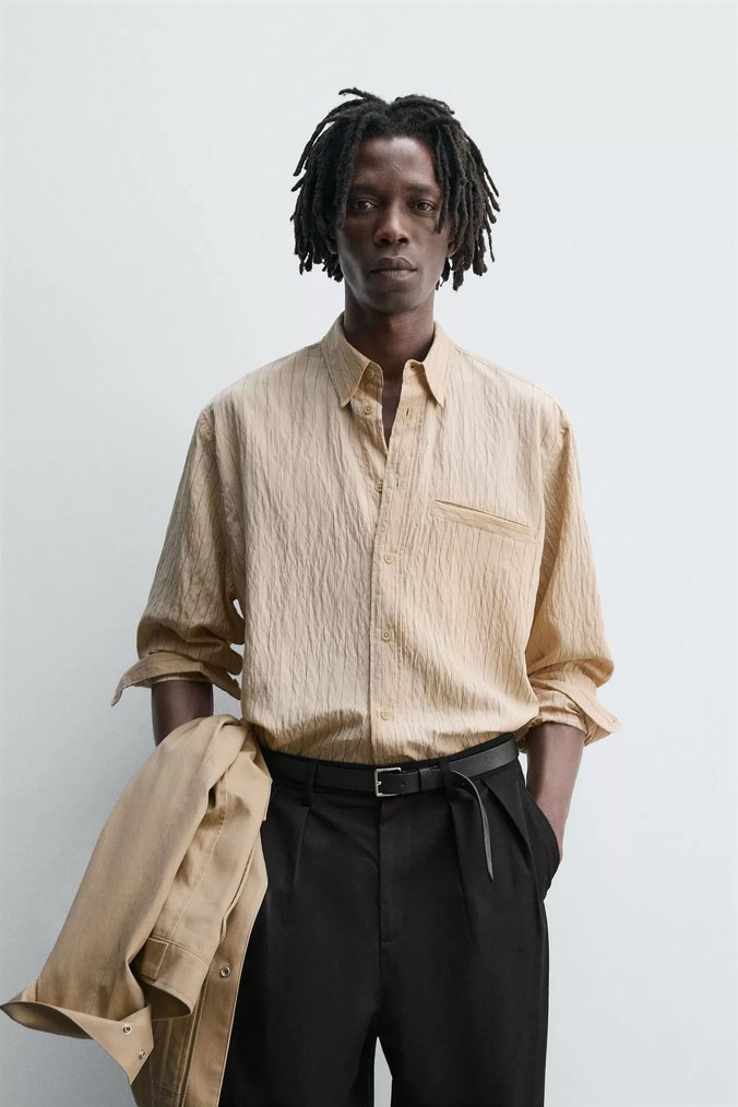 DÖKÜMLÜ ÇİZGİLİ GÖMLEK - Görsel 4