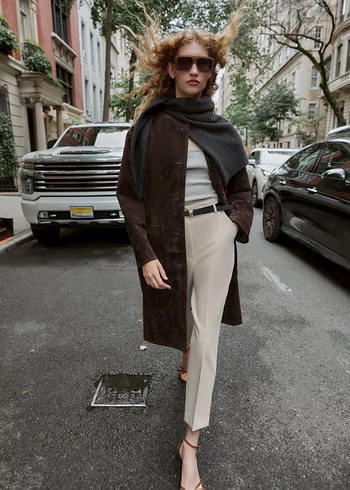 Kadın Kemerli Deri Cigarette Pantolon - Görsel 3