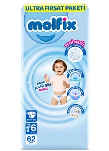 MOLFİX BEBEK BEZİ 62'Lİ 6 NUMARA