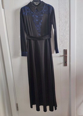 Tozlu Drapeli Uzun Siyah Gotik Elbise