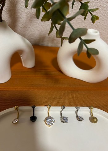 Taşlı Çelik Göbek Piercing