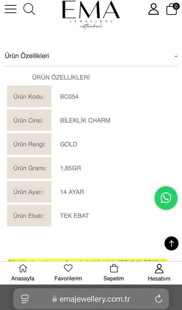 EMA Jewellery Bileklik Charm 14 Ayar - Görsel 4