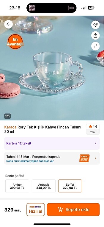 Karaca Home Karaca Rory fincan 80ml