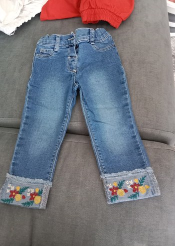 Düğmeli kız Çocuk Kot Pantolon - Görsel 4