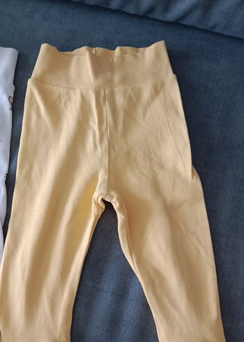 Sarı Kız Bebek Pantolonu Velcro Detaylı - Görsel 2