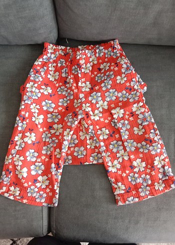 Kız Çocuk Renkli Çiçekli Volanlı Takım - Görsel 2