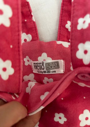 HelloBaby Kız Çocuk Pembe Çiçekli Fırfırlı Tulum